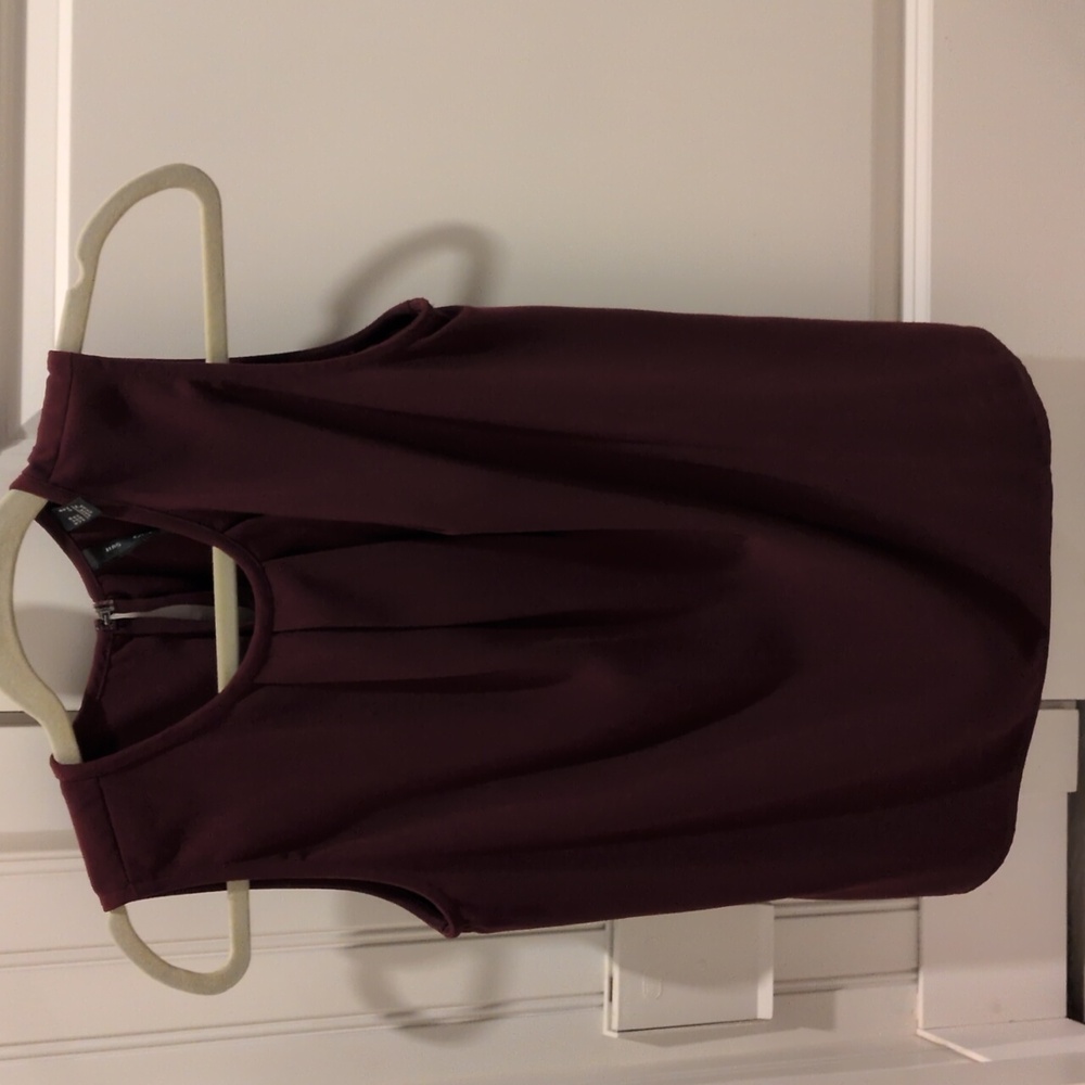 Mango Rich Burgundy Sleeveless Top